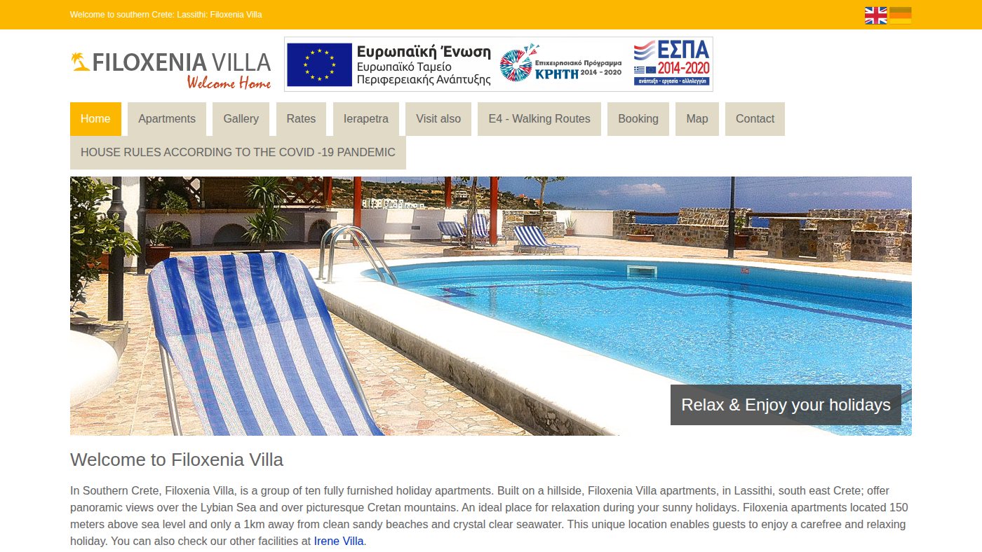 The home page of filoxenia-villa.gr