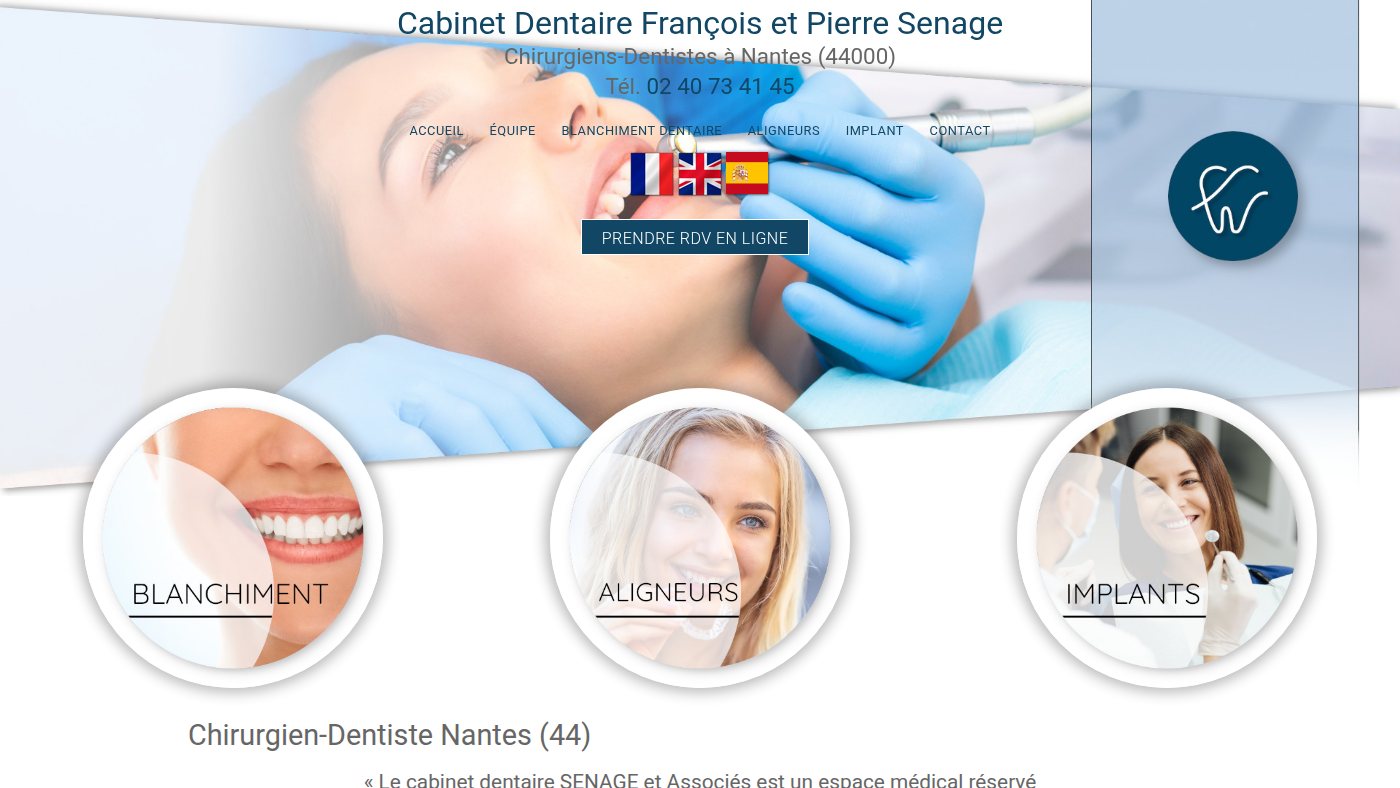 The home page of cabinet-dentaire-senage.fr