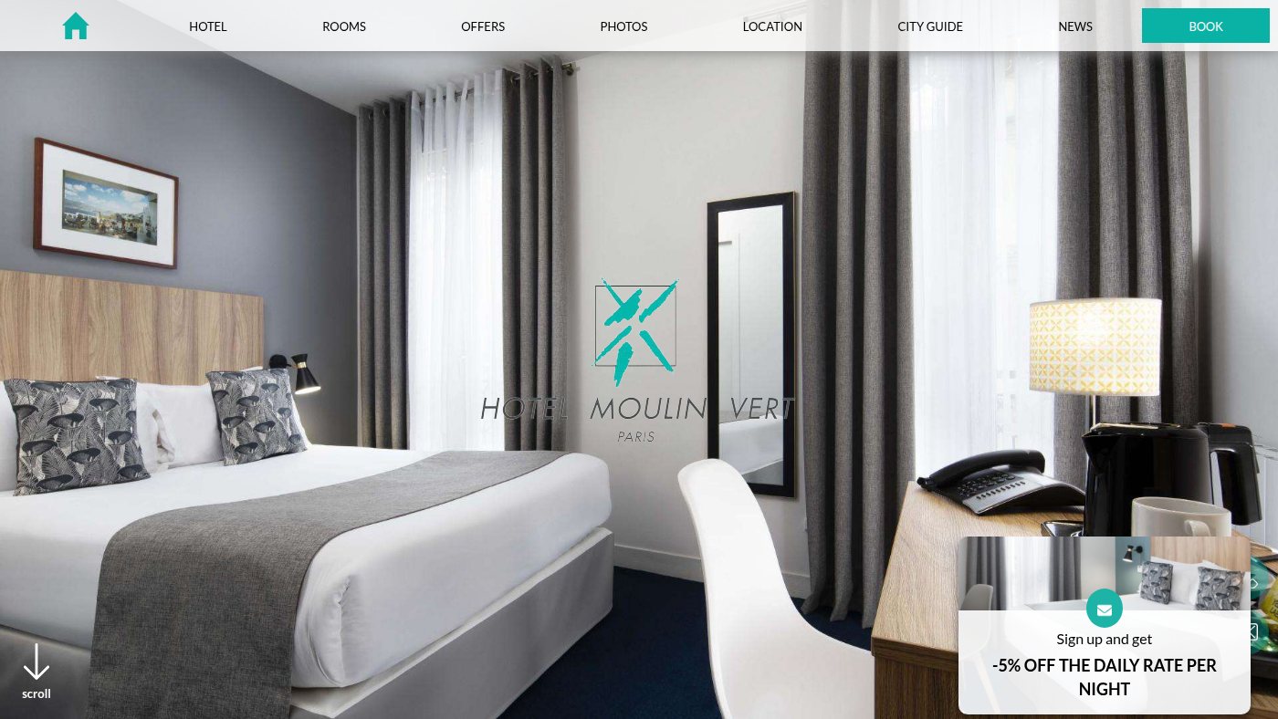 The home page of hotel-moulinvert.com