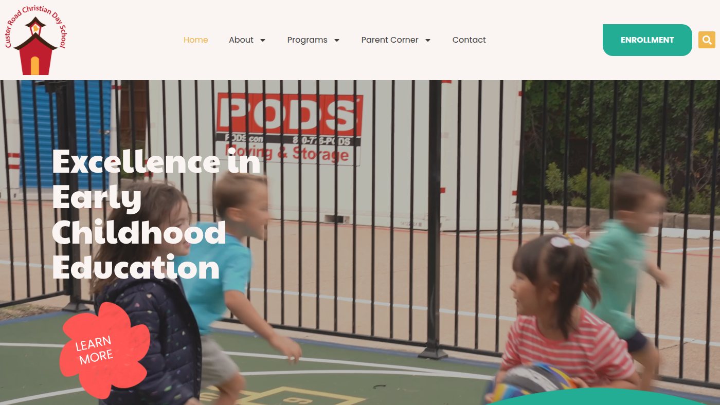 The home page of custerroadchristiandayschool.com