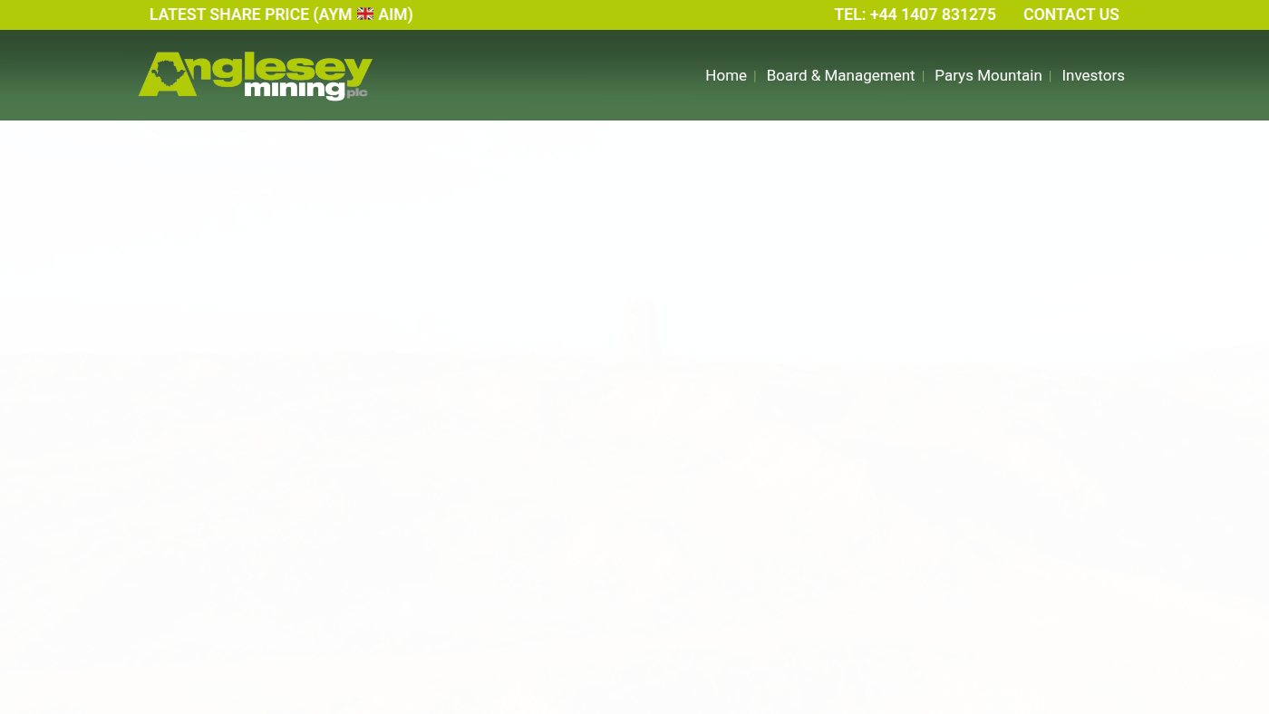 The home page of angleseymining.co.uk