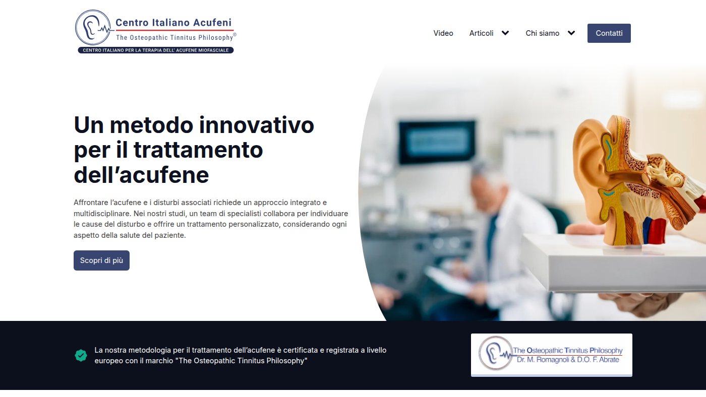The home page of centroitalianoacufeni.it