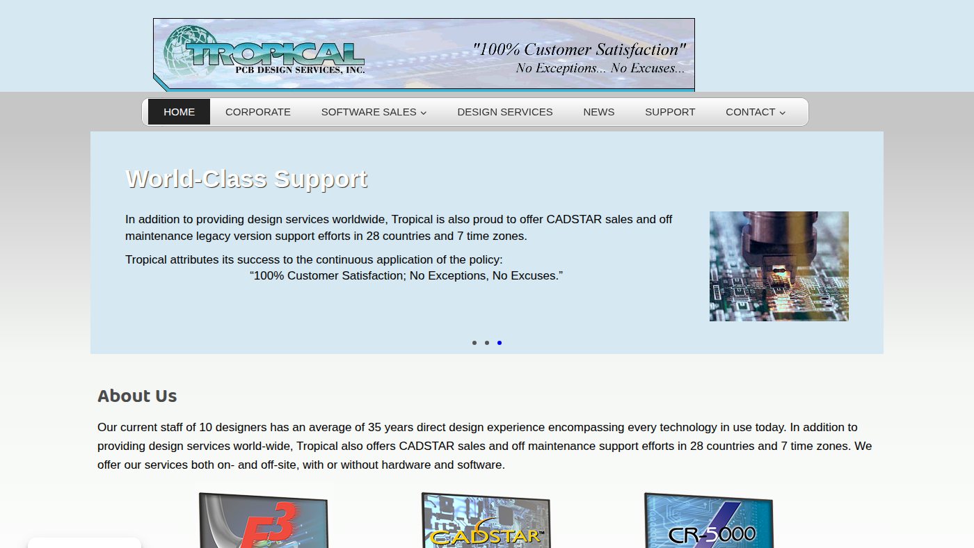 The home page of tropicalpcb.com