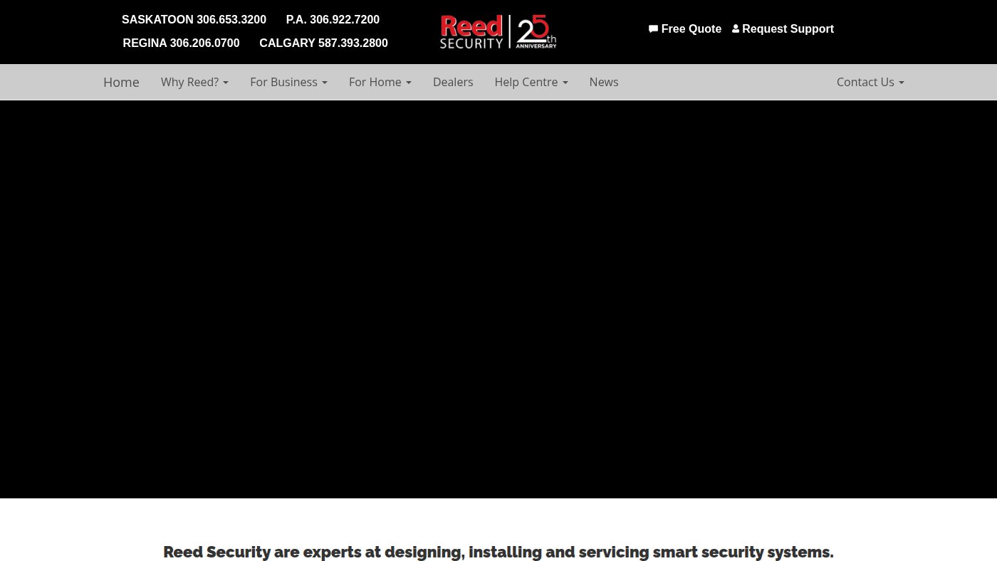 The home page of reedsecurity.com
