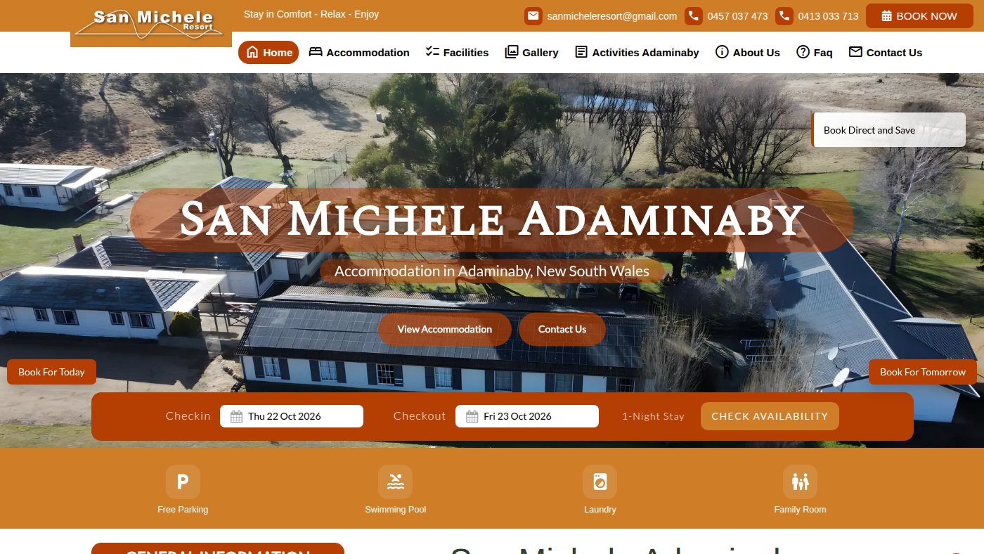 The home page of sanmicheleresort.com