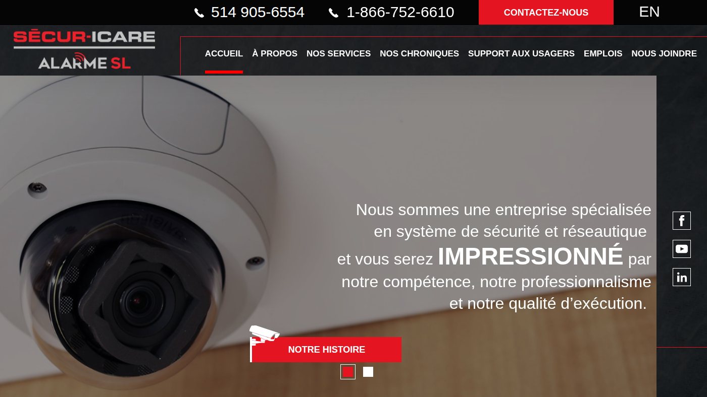 The home page of secur-icare.com