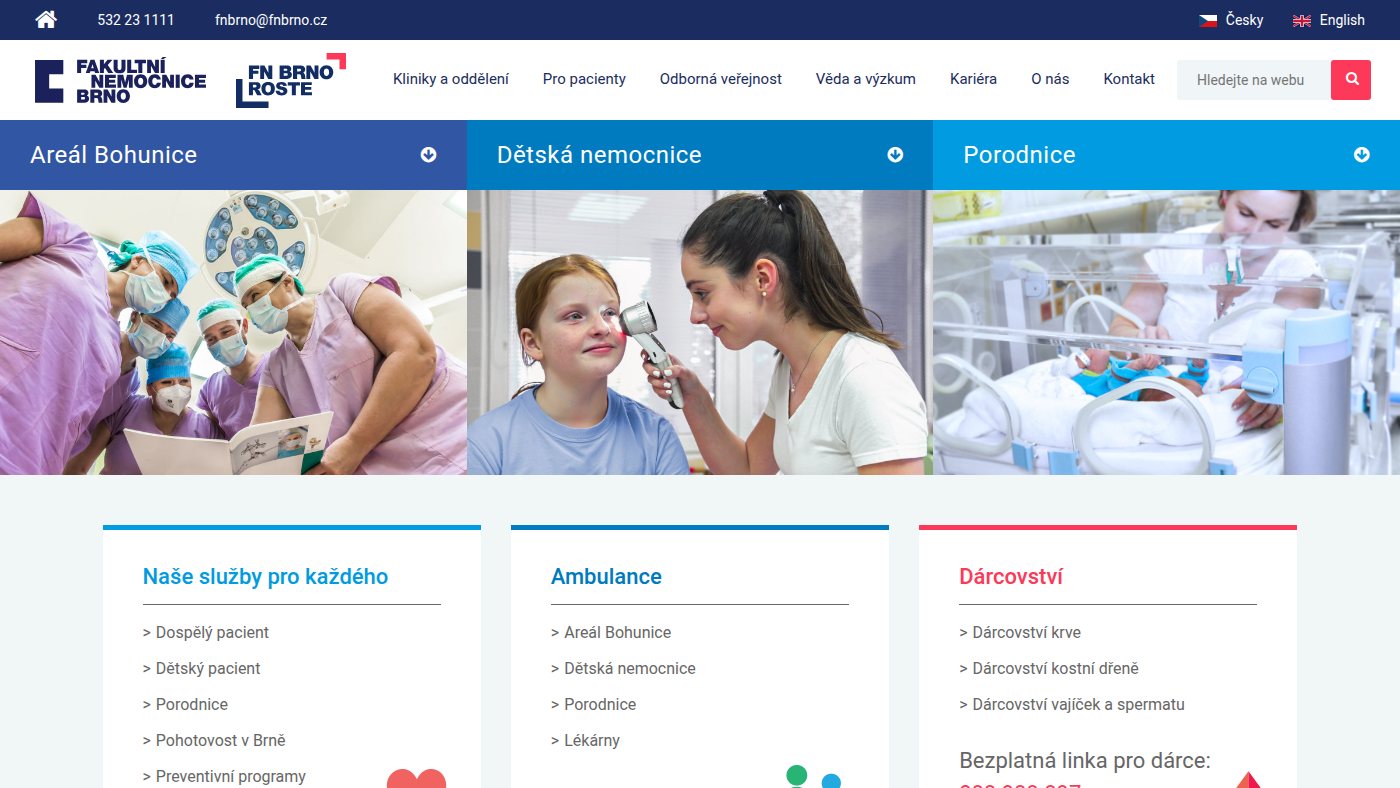 The home page of fnbrno.cz