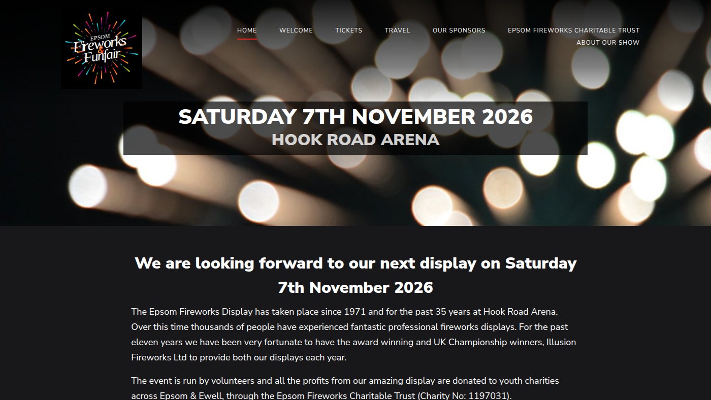 The home page of epsomfireworks.com
