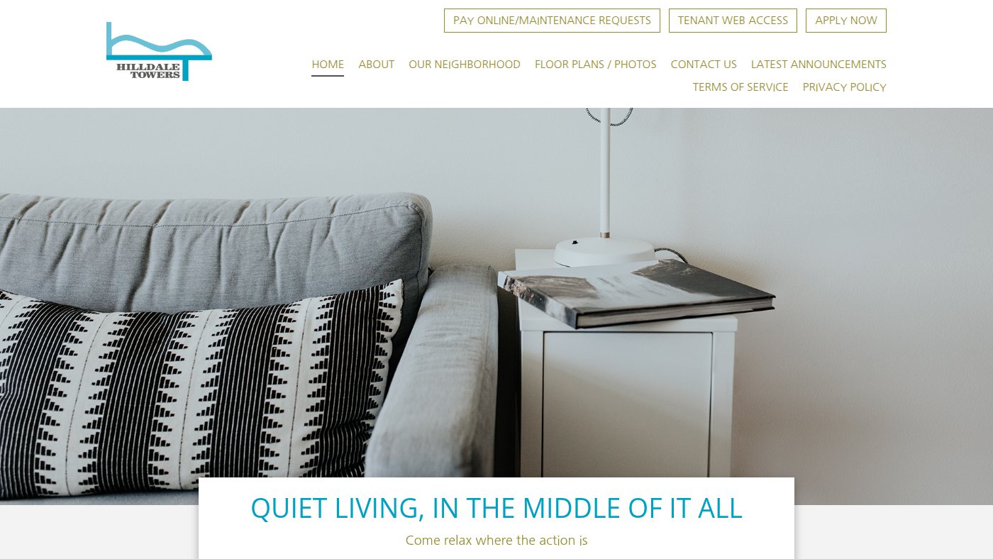 The home page of hilldaletowers.com