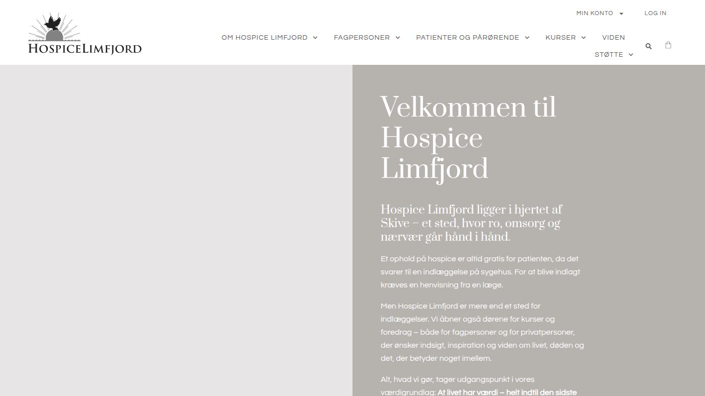 The home page of hospicelimfjord.dk