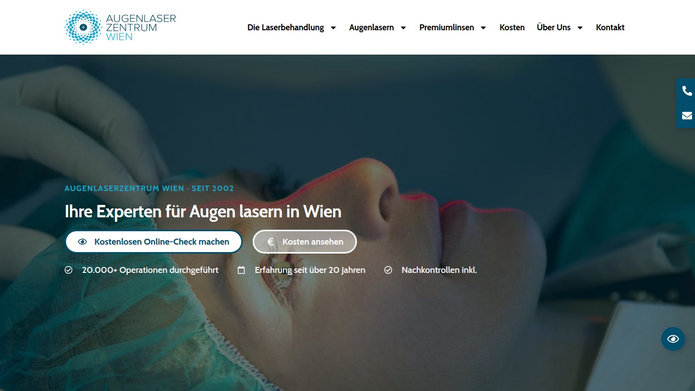 The home page of augenlaserzentrum-wien.at
