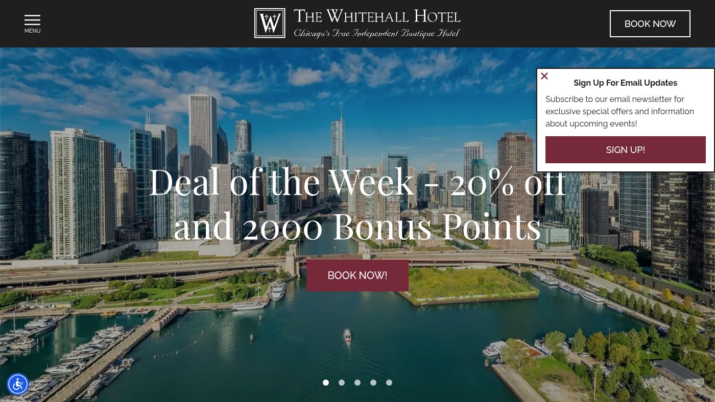 The home page of thewhitehallhotel.com
