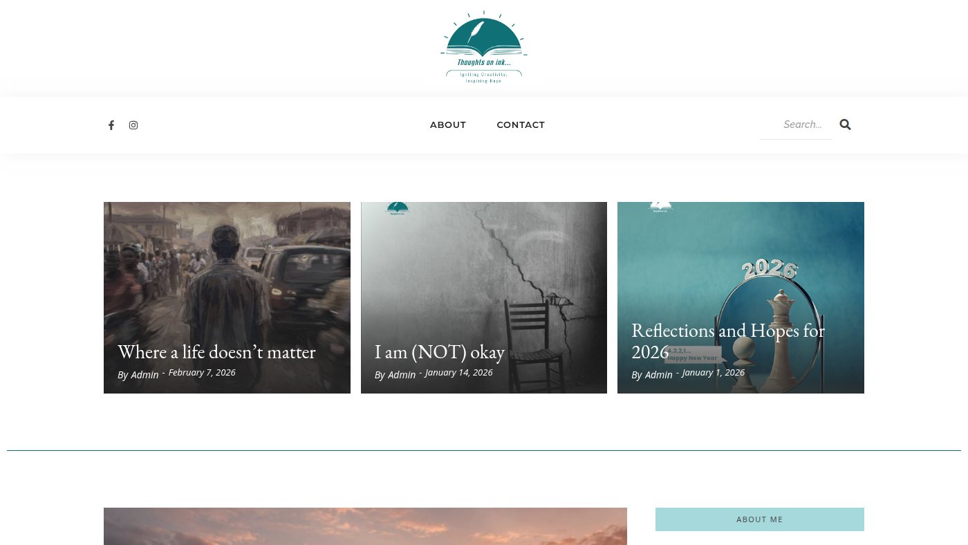 The home page of thoughtsonink.com