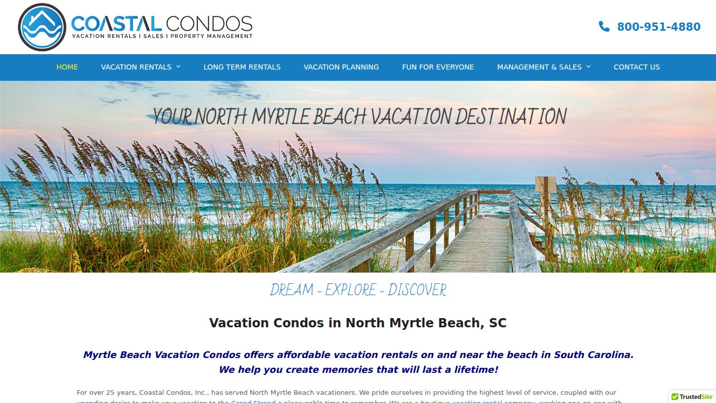 The home page of coastalcondos.com