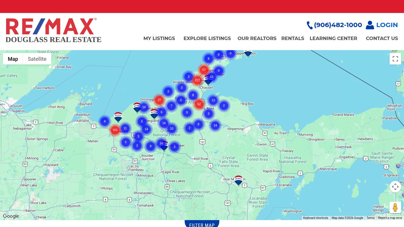 The home page of keweenawrealestate.com