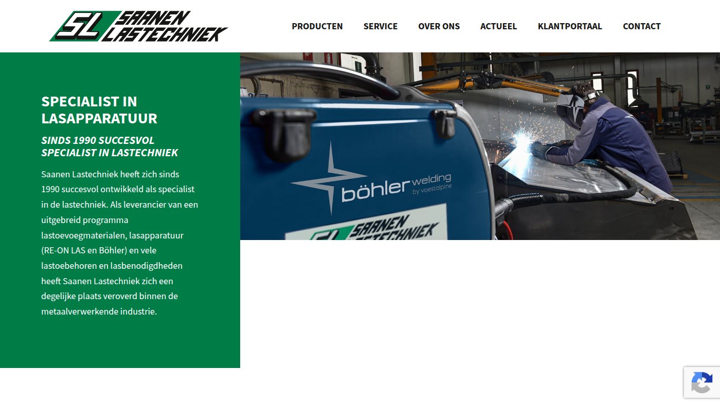The home page of saanenlastechniek.nl