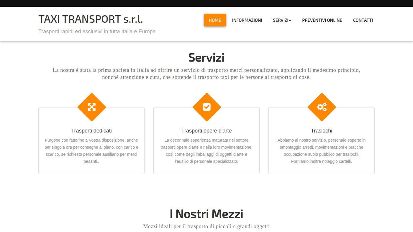 The home page of taxitransport.it