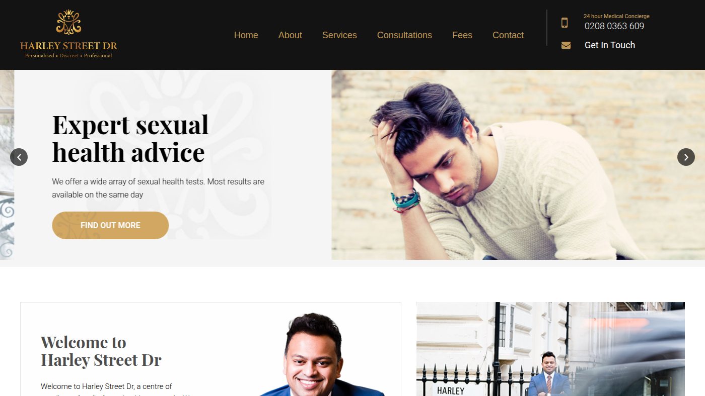 The home page of harleystreetdr.com