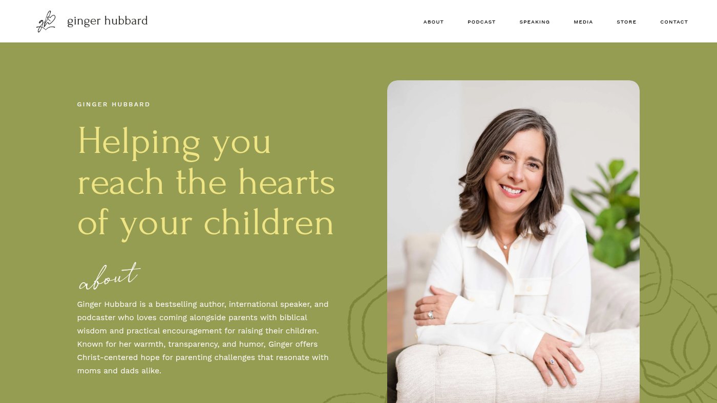 The home page of gingerhubbard.com