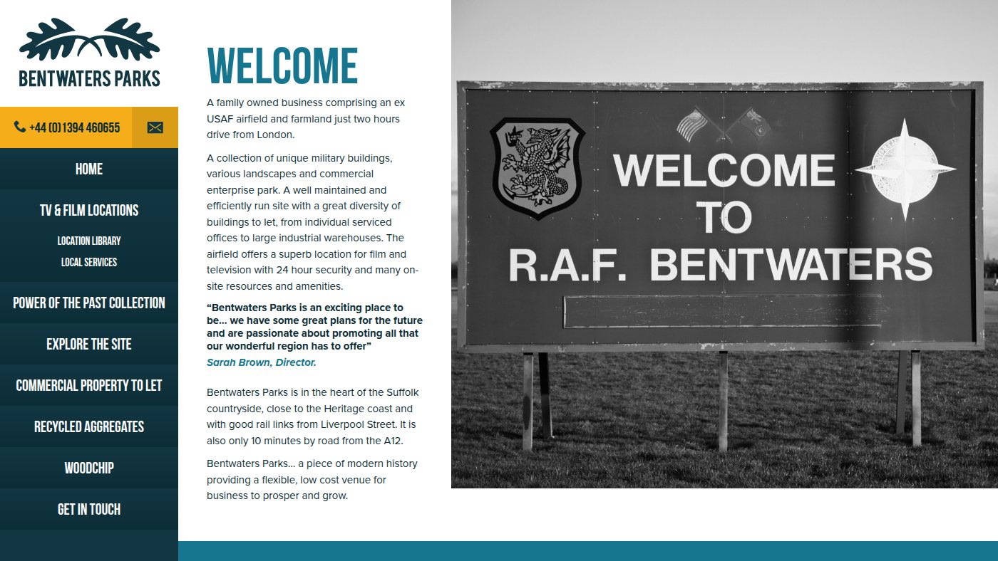 The home page of bentwatersparks.com