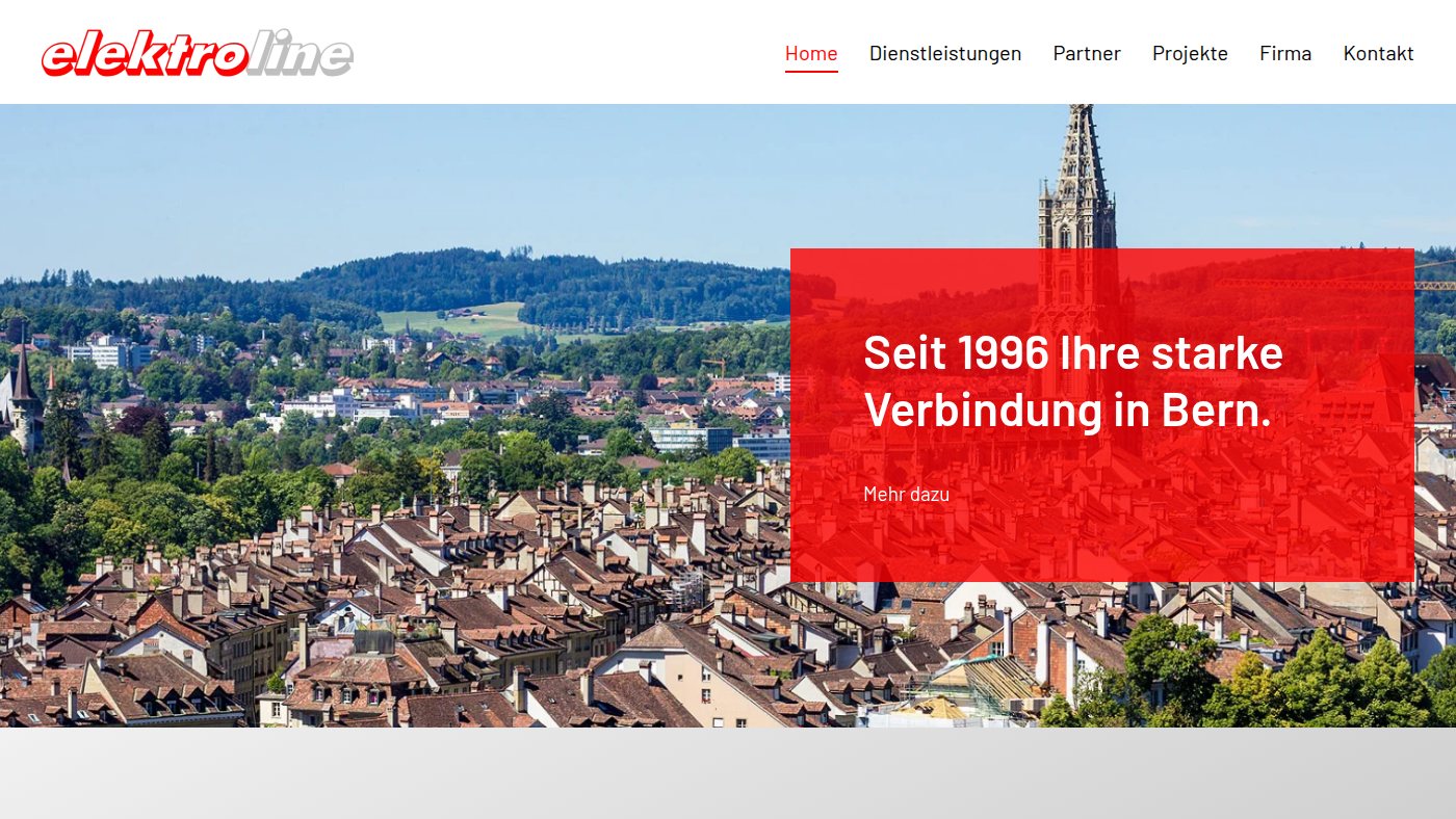 The home page of elektroline.ch