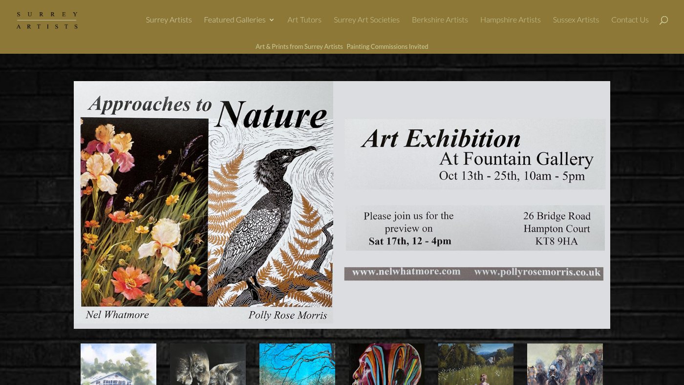 The home page of surreyartists.co.uk