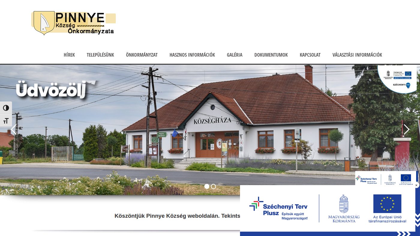 The home page of pinnye.hu