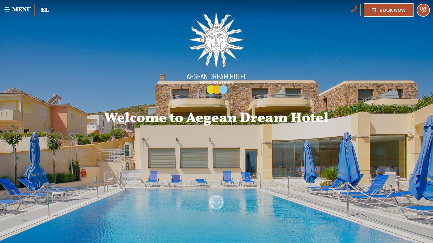 The home page of aegeandream.eu