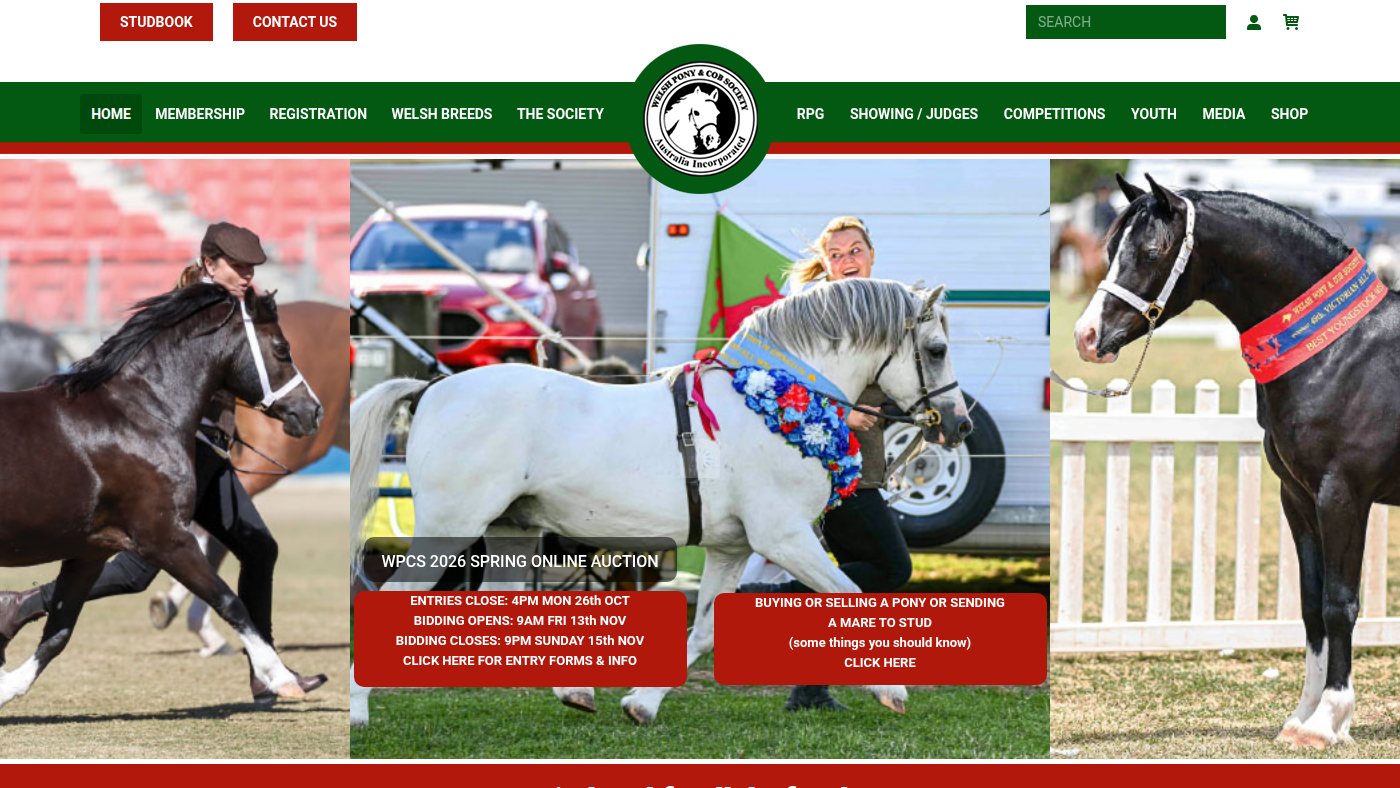 The home page of wpcs.com.au