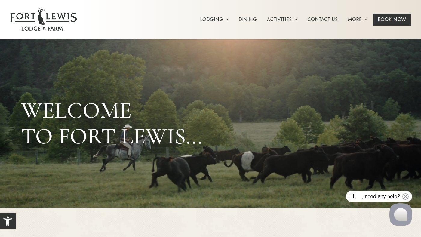 The home page of fortlewislodge.com