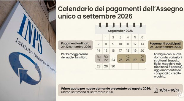Assegno unico di settembre, le date di pagamento e da quando scattano gli aumenti