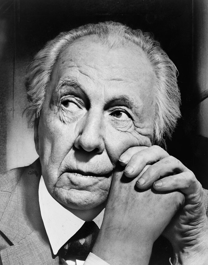 cantilevered roof extends over frank lloyd wright’s concrete usonian house, now listed