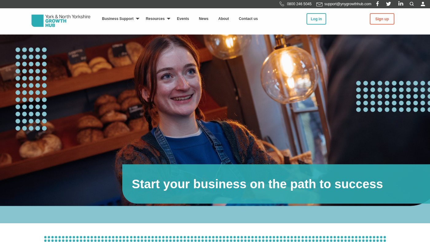 The home page of ynygrowthhub.com
