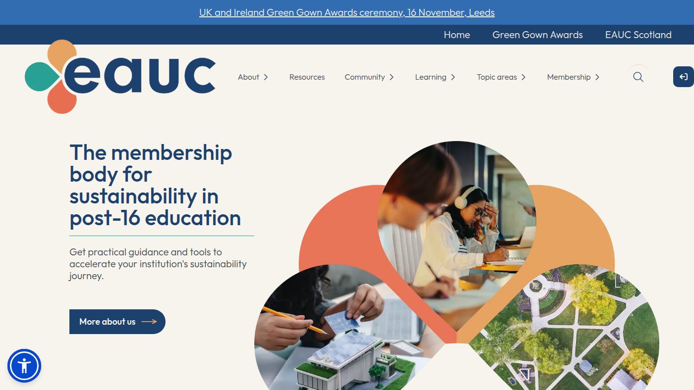 The home page of eauc.org.uk