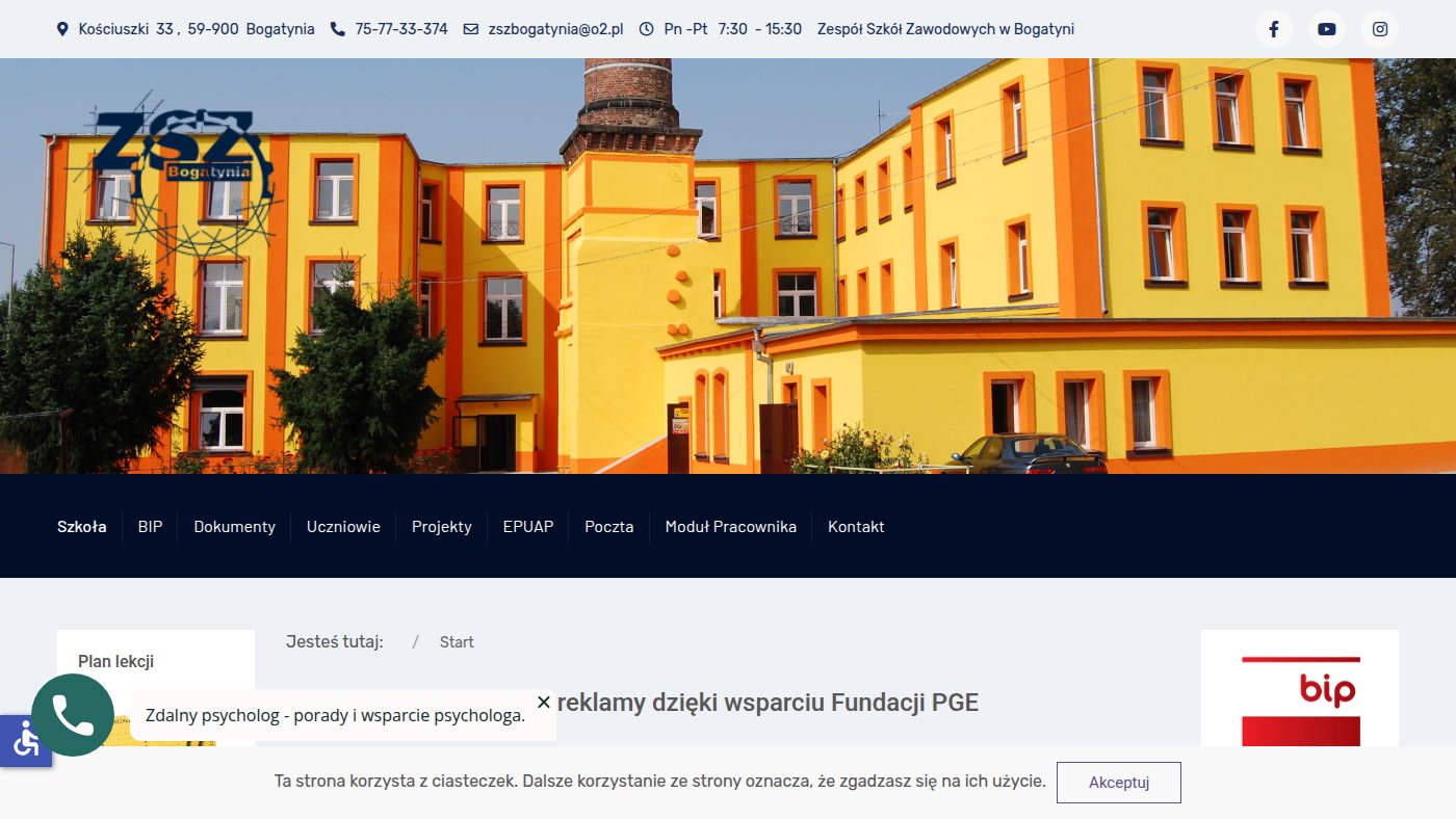 The home page of zszbogatynia.pl