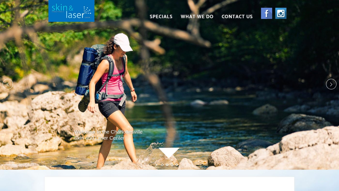 The home page of cvilleskinandlaser.com