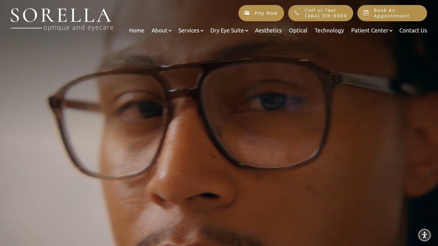 The home page of sorellaeyecare.com