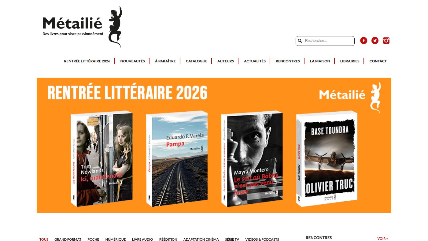 The home page of editions-metailie.com