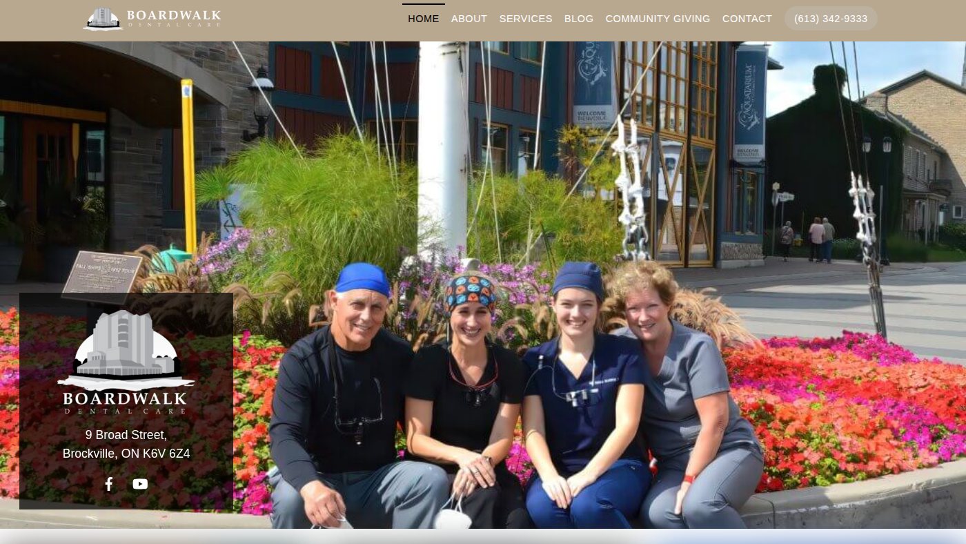 The home page of boardwalkdental.com