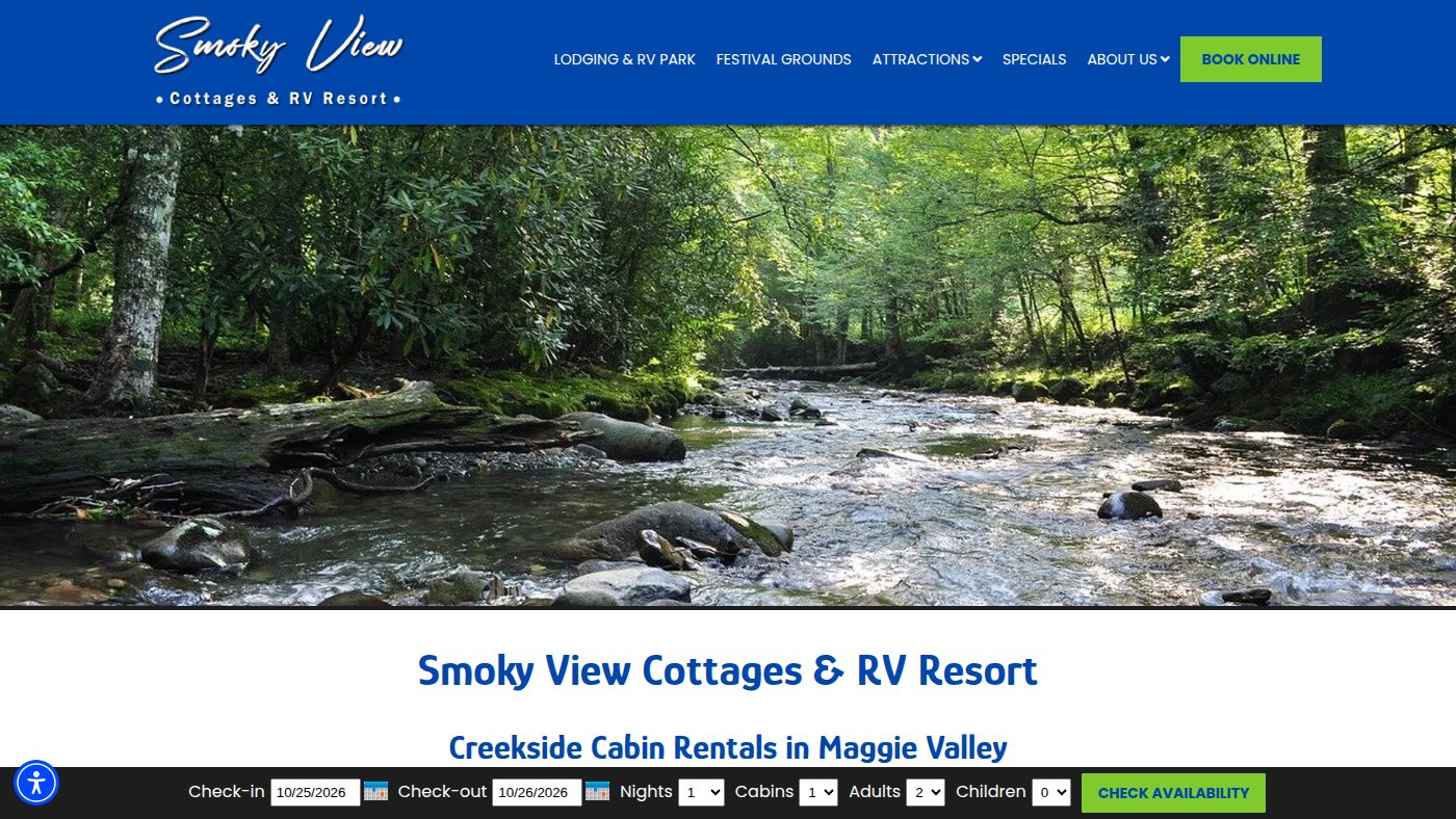 The home page of smokyviewcottages.com