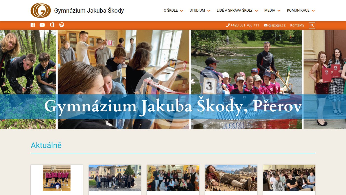 The home page of gjs.cz