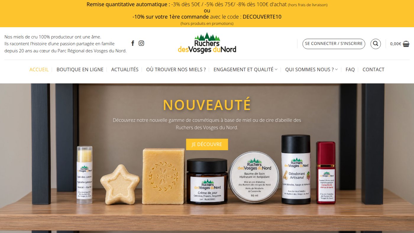 The home page of miel-producteur.fr