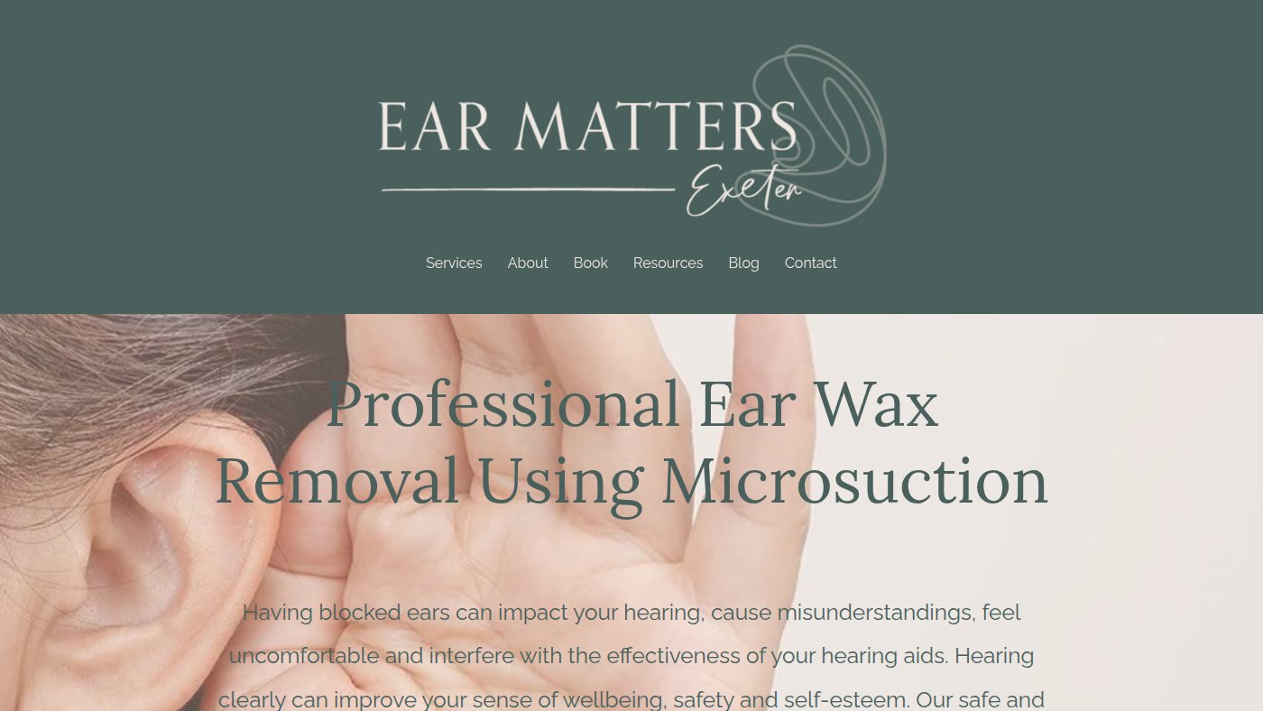 The home page of earmattersexeter.co.uk