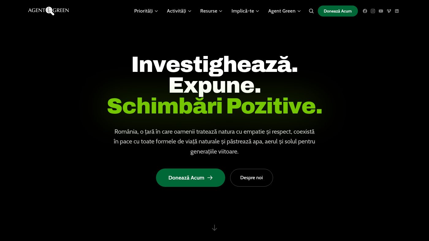 The home page of agentgreen.ro