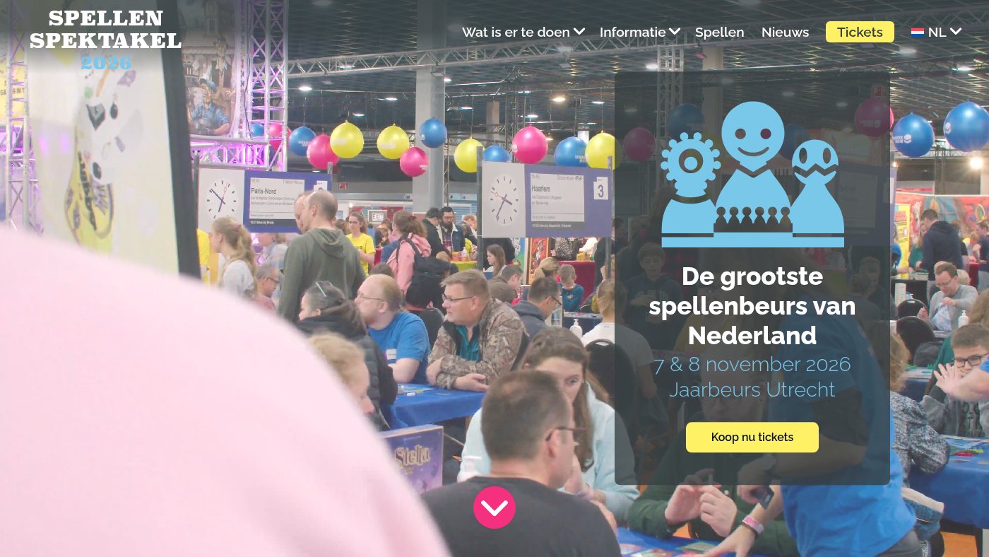 The home page of spellenspektakel.nl