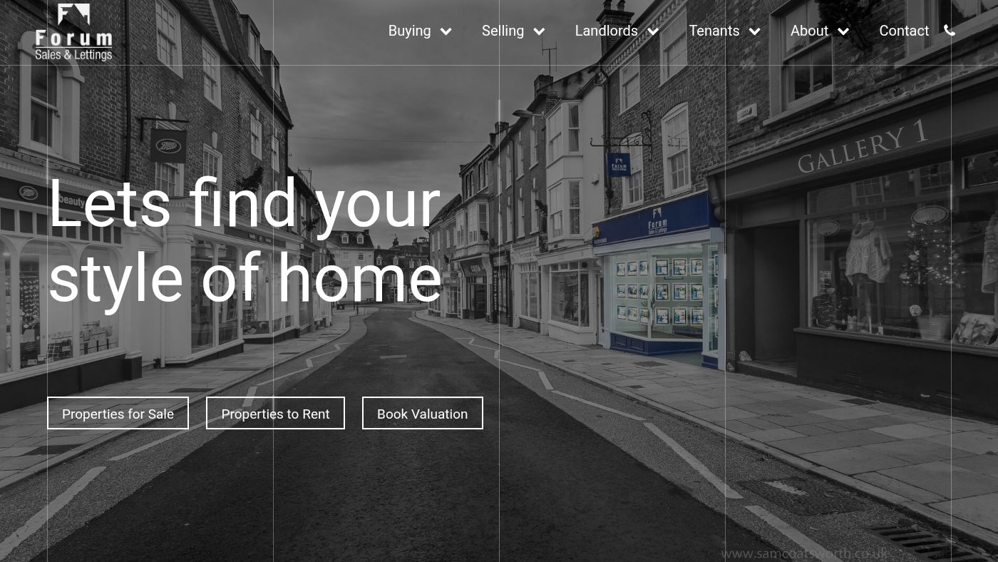 The home page of forumsalesandlettings.co.uk