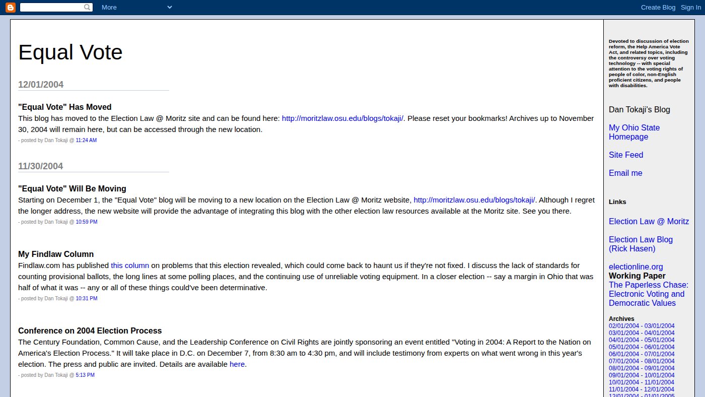 The home page of equalvote.blogspot.com