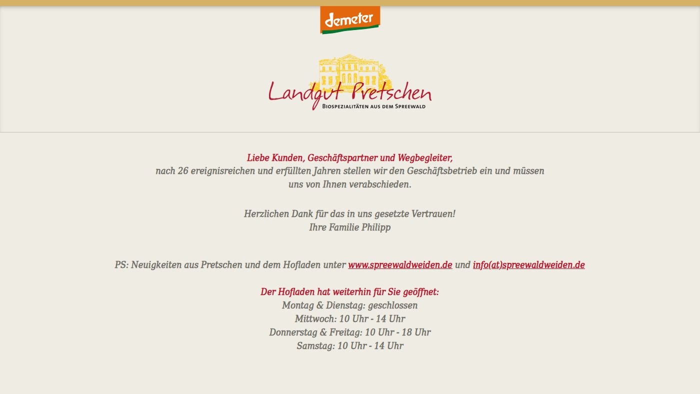 The home page of landgut-pretschen.de