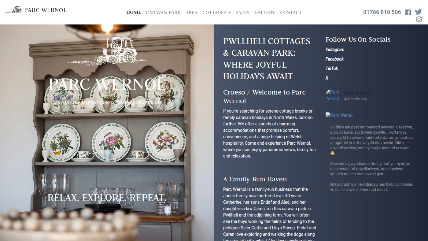 The home page of wernol.co.uk