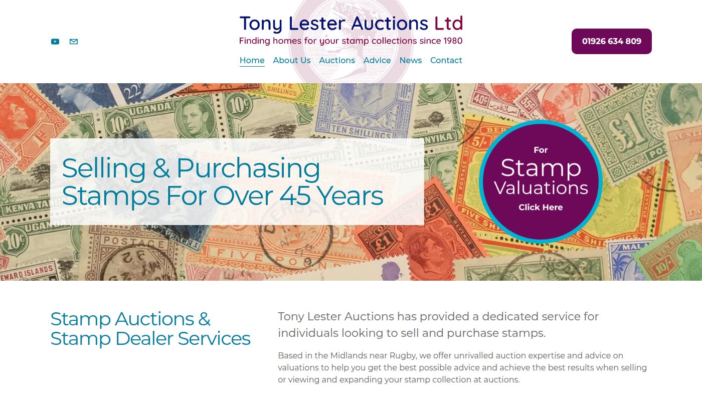 The home page of tonylester.co.uk